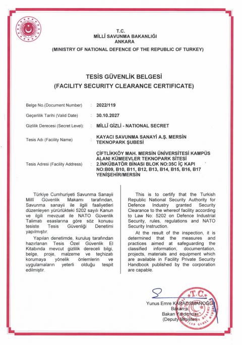 QUALITY CERTIFICATES